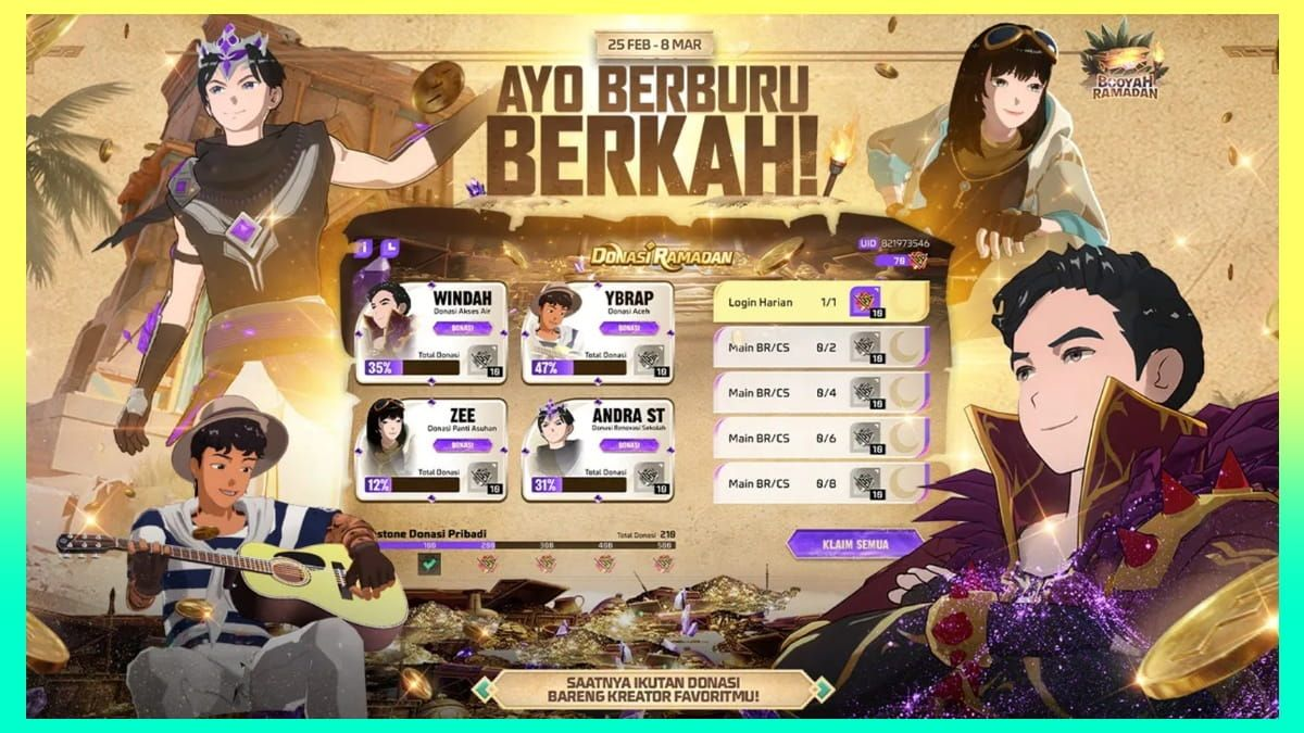 Ngalap Berkah di Free Fire! Begini Cara Ikut Misi Donasi Booyah Ramadan 2026